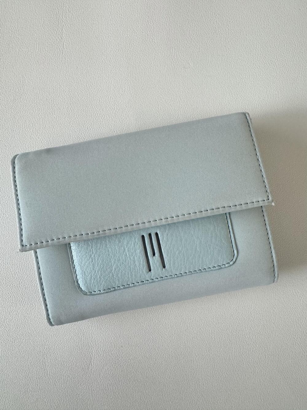 Missoni Wallet Mare Light Blue Microfiber Snap Coin Pocket Paste Beach